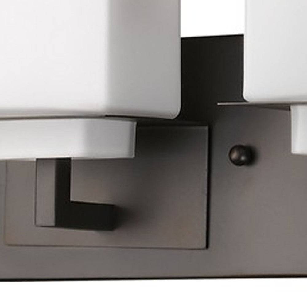 Rampart 3-Light Oil-Rubbed Bronze Vanity Light With Etched Glass